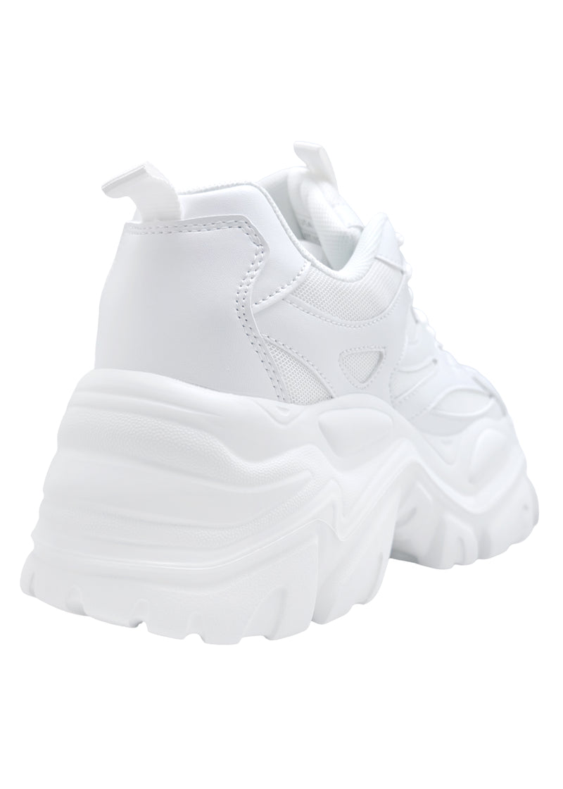 BLAIR 06 White Beam White Platform Sneakers