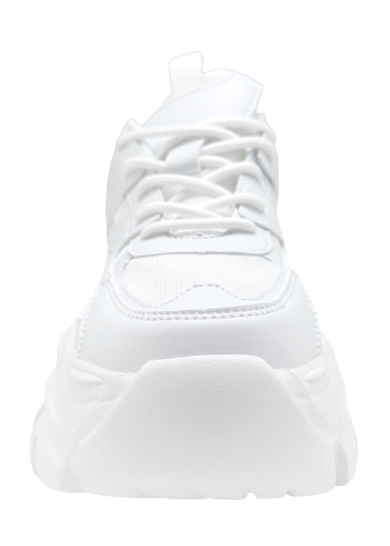 BLAIR 06 White Beam White Platform Sneakers