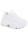 BLAIR 06 White Beam White Platform Sneakers