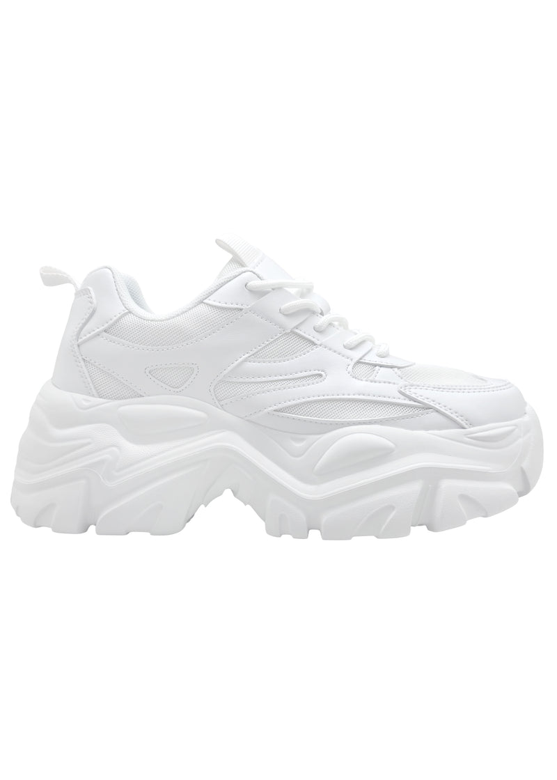 White Rave Platform Berness BLAIR 06 White Beam White Platform Sneakers | LASR – LA Style Rush