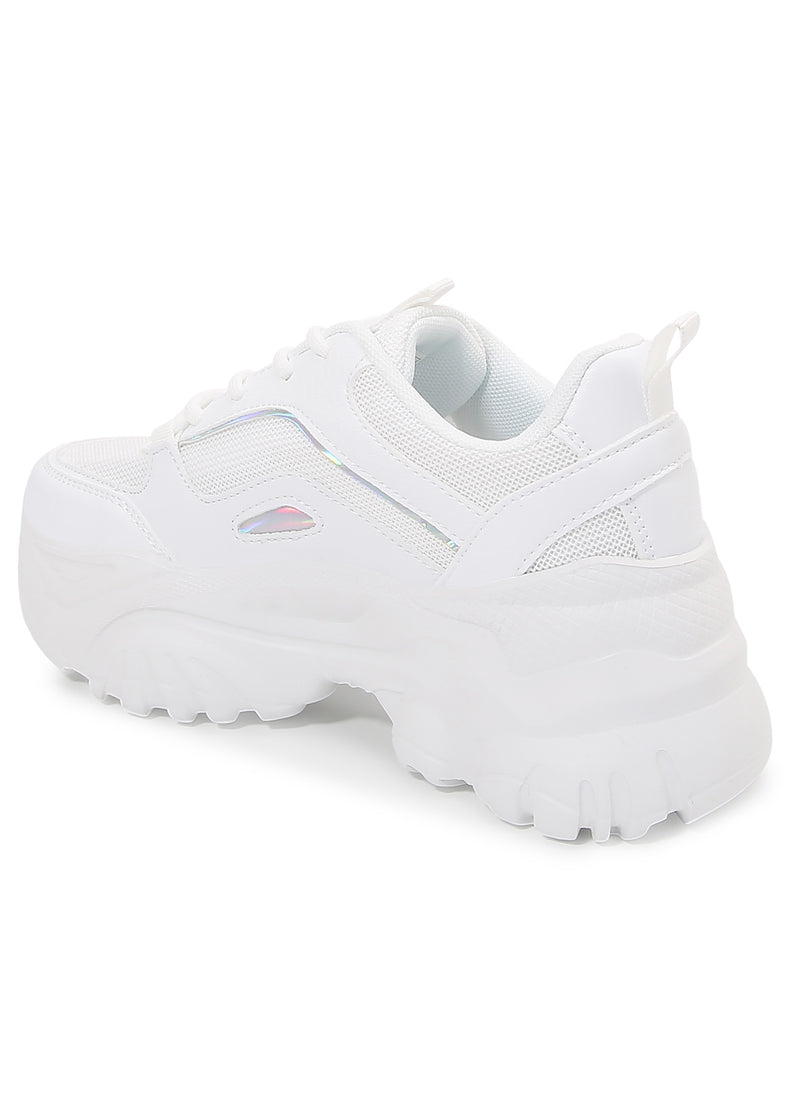 White Rave Platform Berness HANNA Cyber Pulse White Platform Sneakers | LASR – LA Style Rush