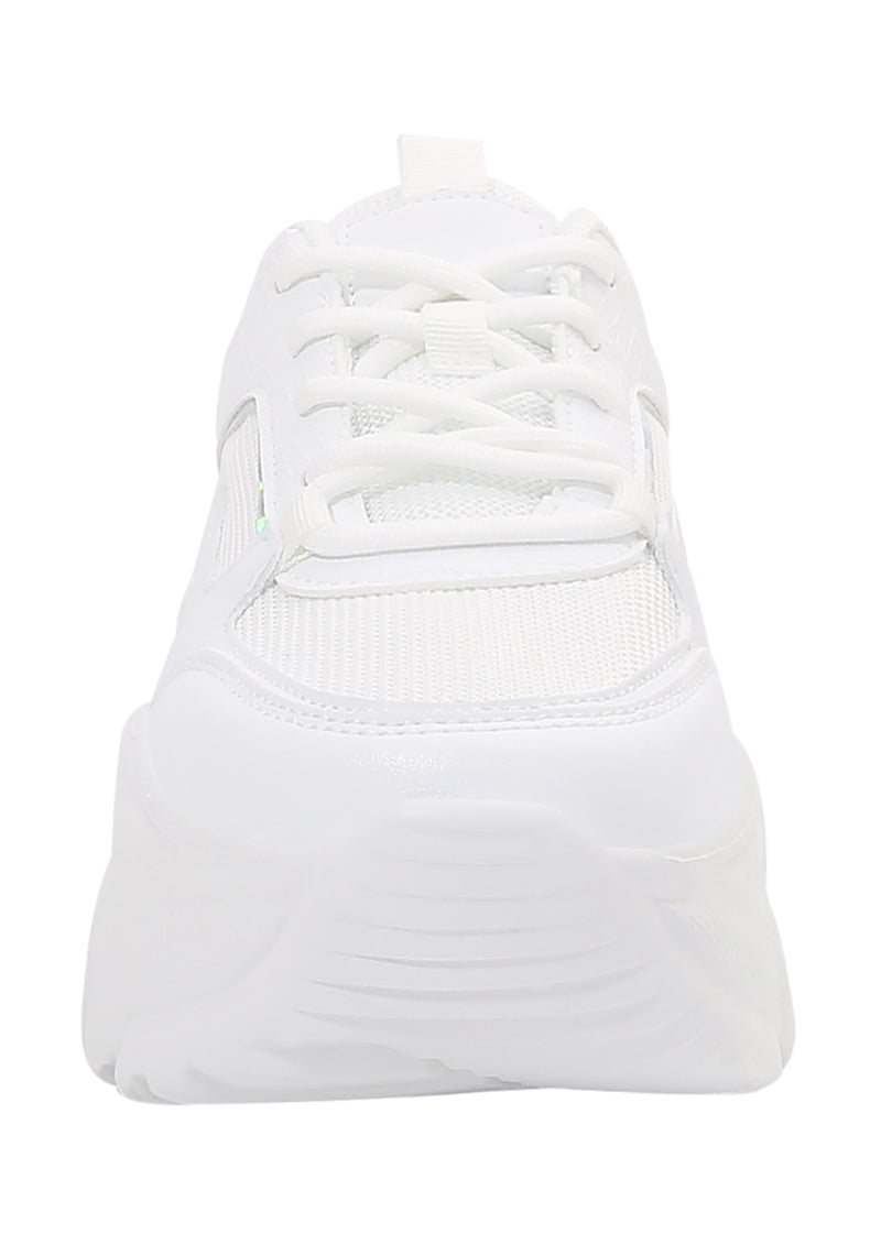 White Rave Platform Berness HANNA Cyber Pulse White Platform Sneakers | LASR – LA Style Rush