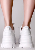 White Rave Platform Berness HANNA Cyber Pulse White Platform Sneakers | LASR – LA Style Rush