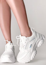 White Rave Platform Berness HANNA Cyber Pulse White Platform Sneakers | LASR – LA Style Rush