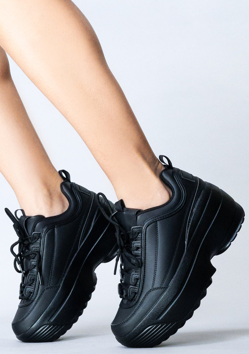 Eyza P Black Chunky Sole Sneakers – Maison-B-More Global Store