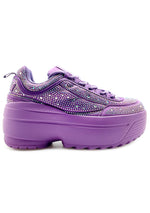 LILY 5010 Twilight Sparkle Rhinestone Purple Platform Sneakers