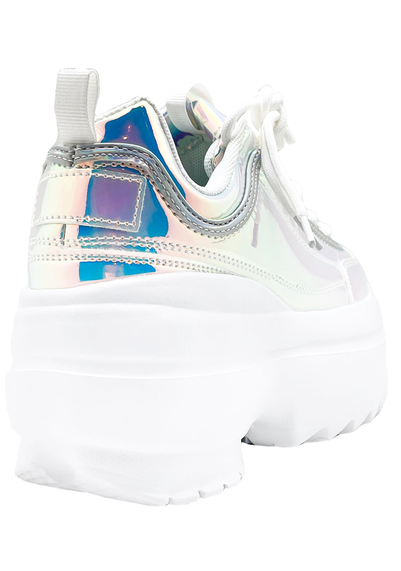 BernessLILY 5005 Cosmic Trance Holographic Platform Sneakers