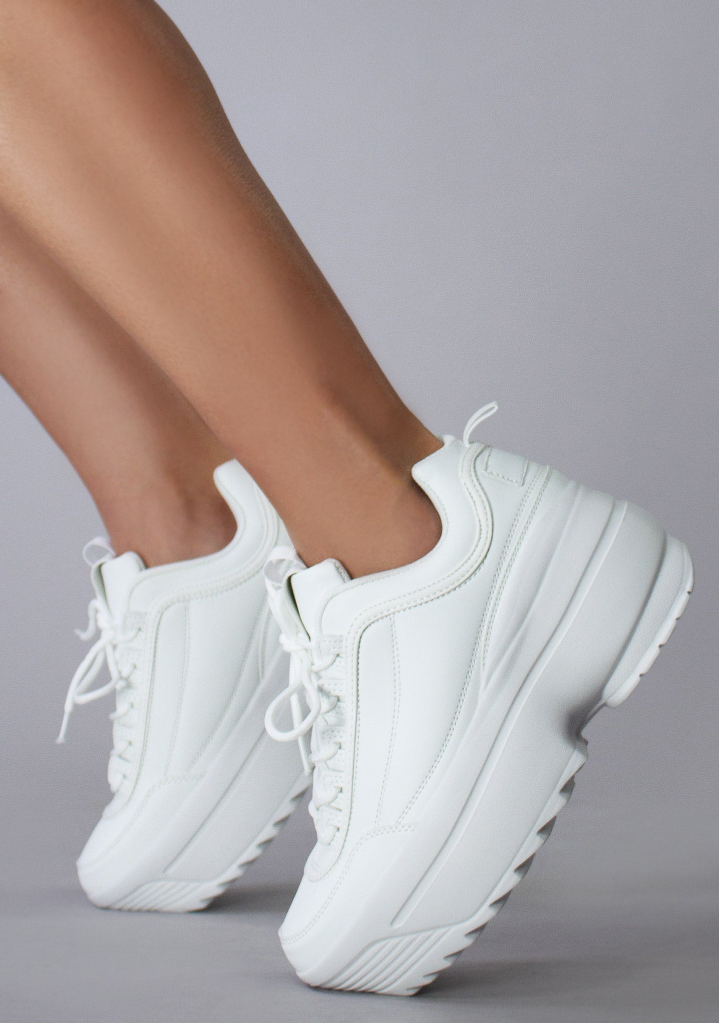 White Rave Platform Berness LILY 5005 Dream Cypher White Platform Sneakers | LASR – LA ...