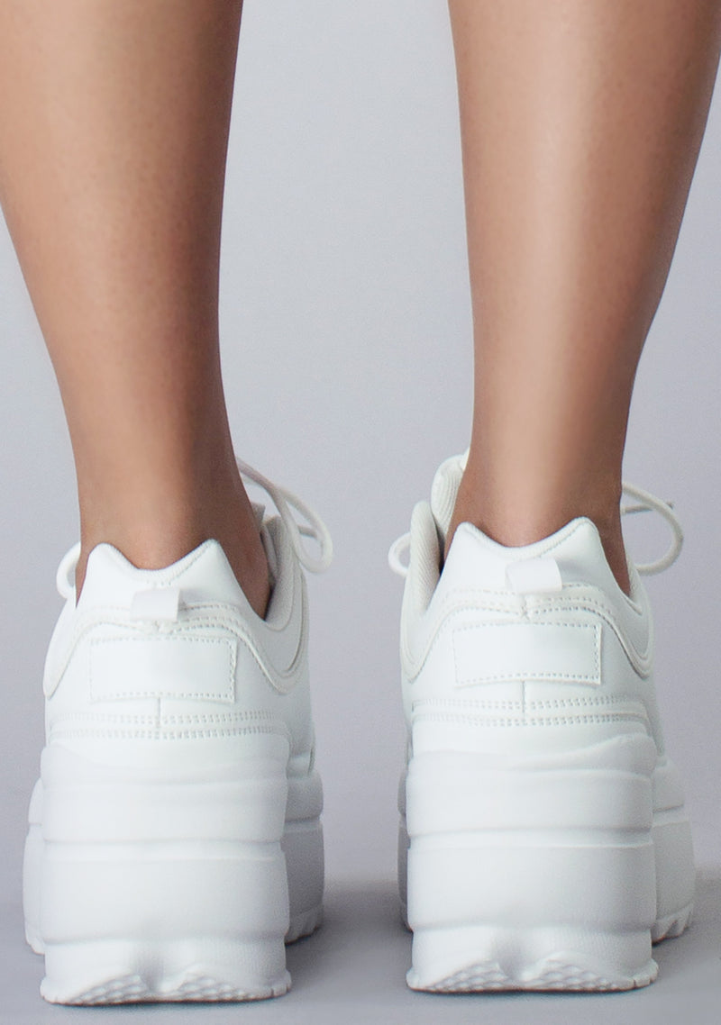 White Rave Platform Berness LILY 5005 Dream Cypher White Platform Sneakers | LASR – LA ...