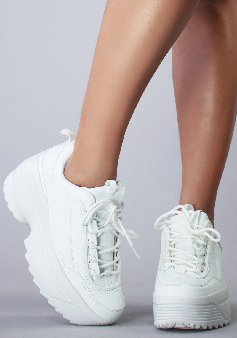 White Rave Platform Berness LILY 5005 Dream Cypher White Platform Sneakers | LASR – LA ...