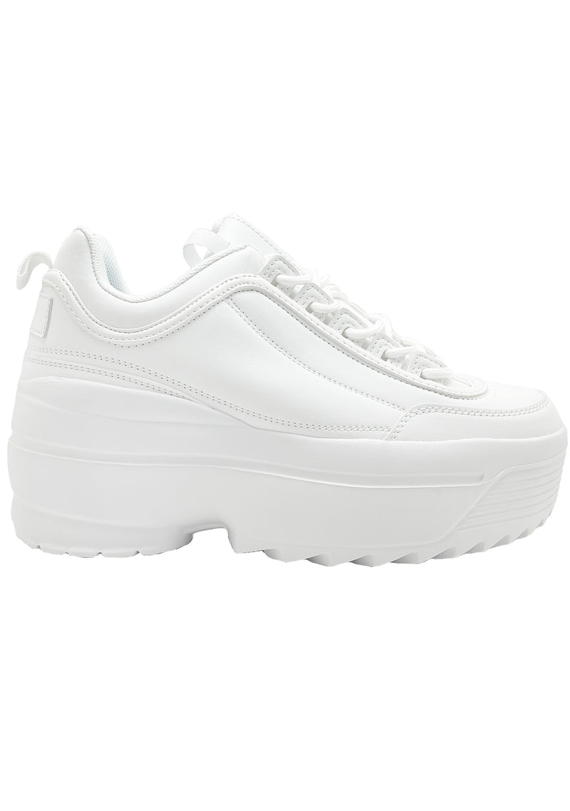 lily sneakers white LILY 5005 Dream Cypher White Platform Sneakers