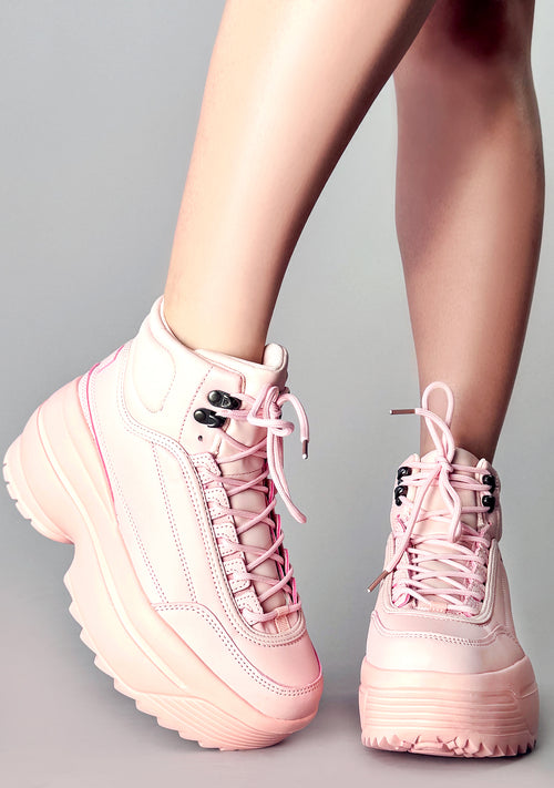 MACY 01 Blush Dunes Pink Platform Sneakers