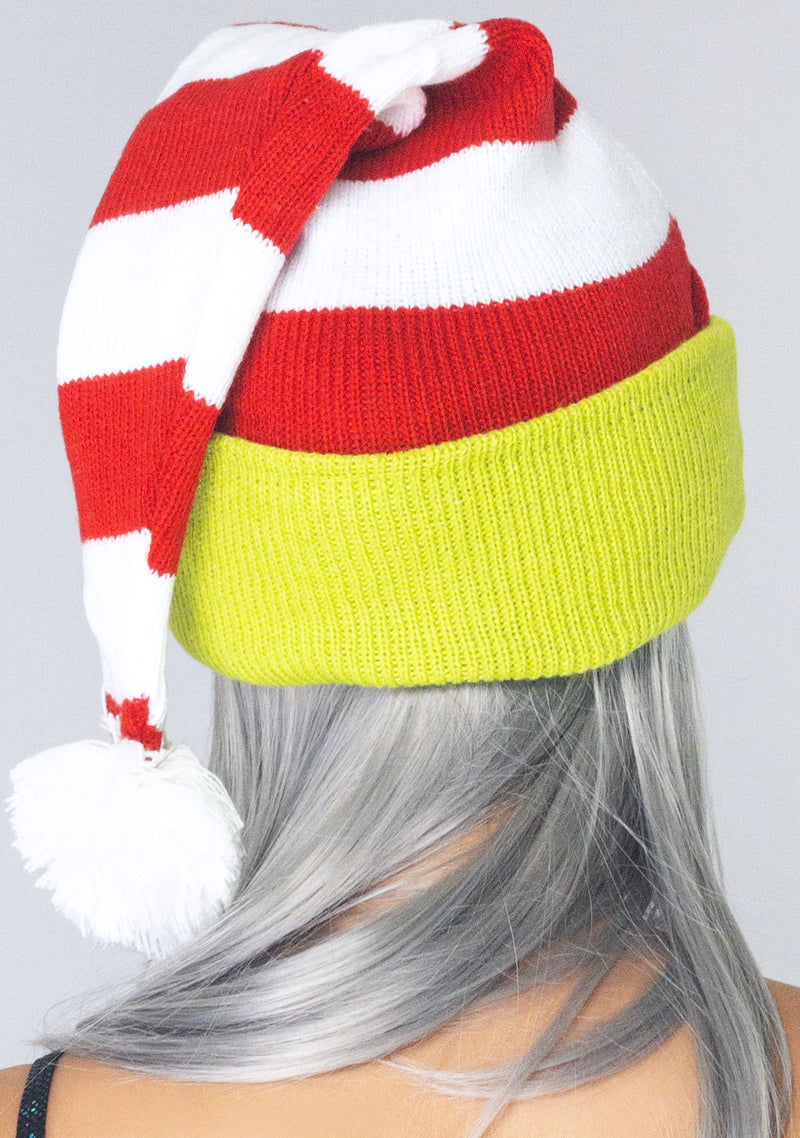 The Grinch Red Stripe Christmas Hat