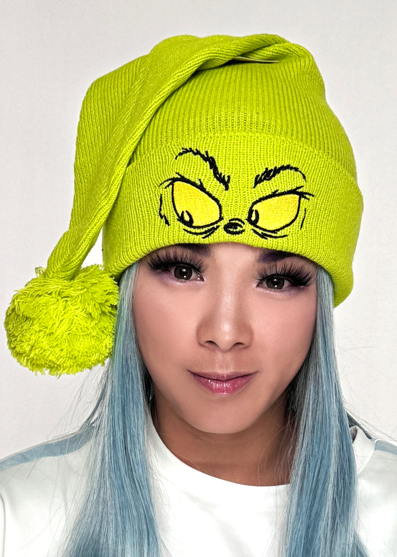 Dr Seuss The Grinch Face Santa Hat