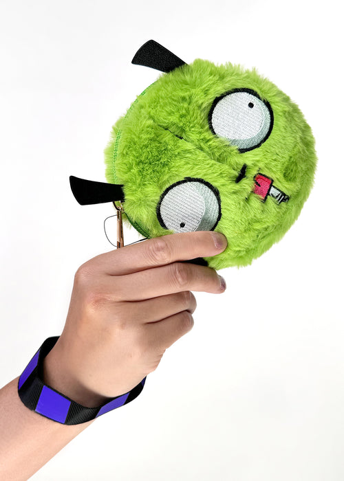 Nickelodeon Invader Zim Gir Face Plush Wristlet Coin Pouch