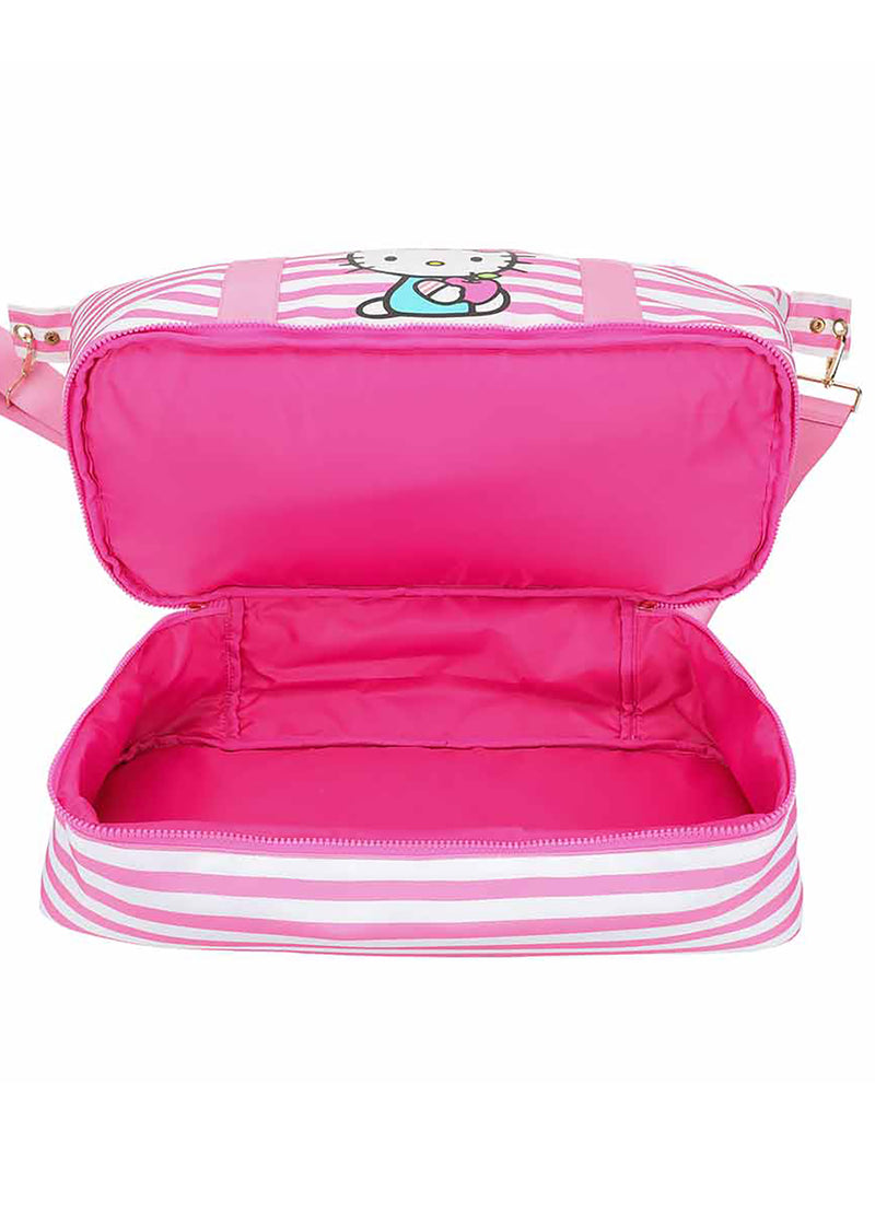 Sanrio Hello Kitty Pink Stripe Travel Weekender Bag
