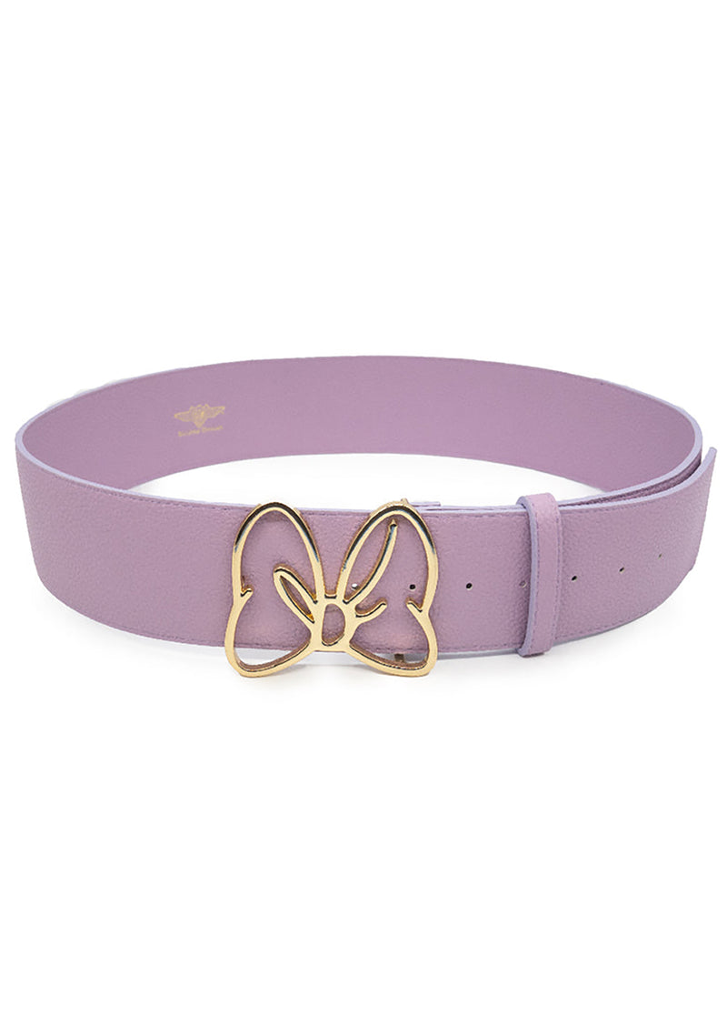 Disney Minnie Mouse Gold Bow Buckle Lilac Purple Strap Belt