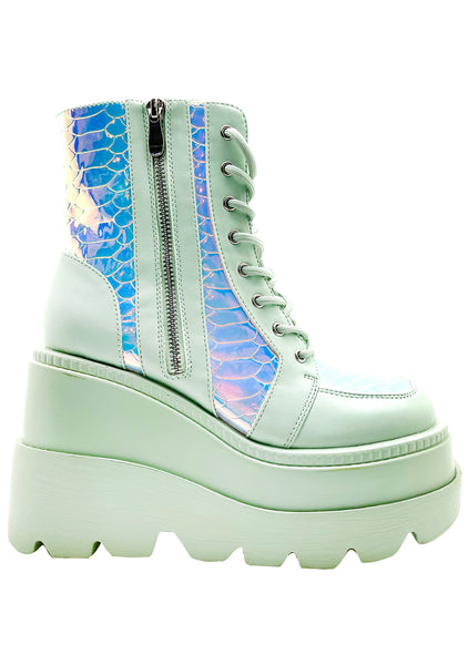 Cape Robbin X LASR Exclusive RADIO Prismatic Sage Platform Boots
