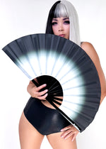 Black To White Ombre Core Rave Fan