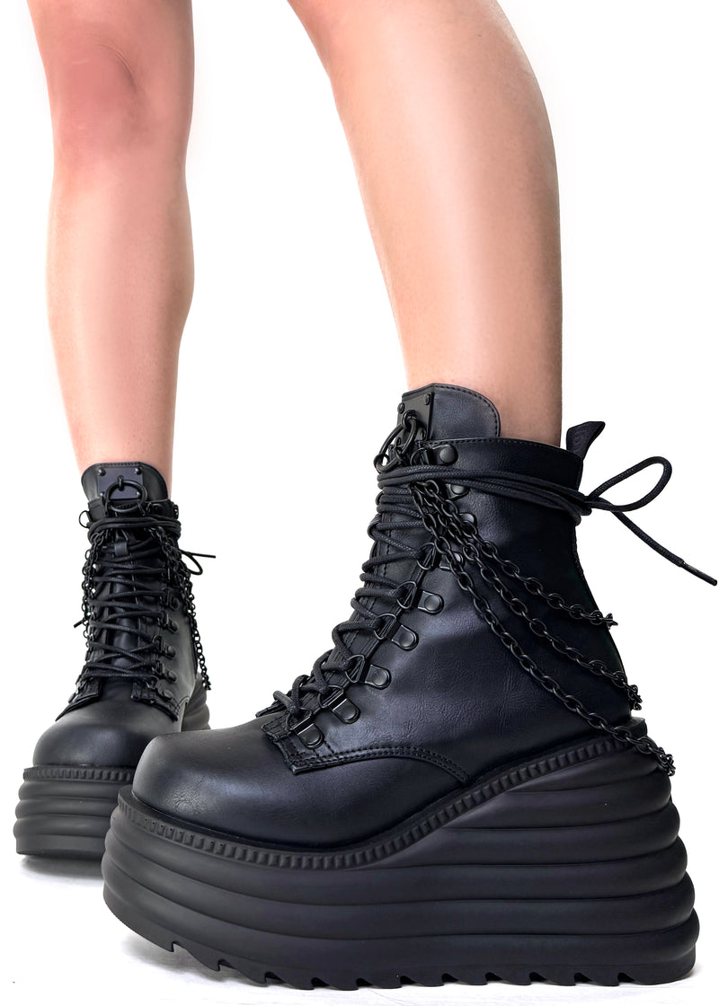 MORTE 65 Black Platform Boots