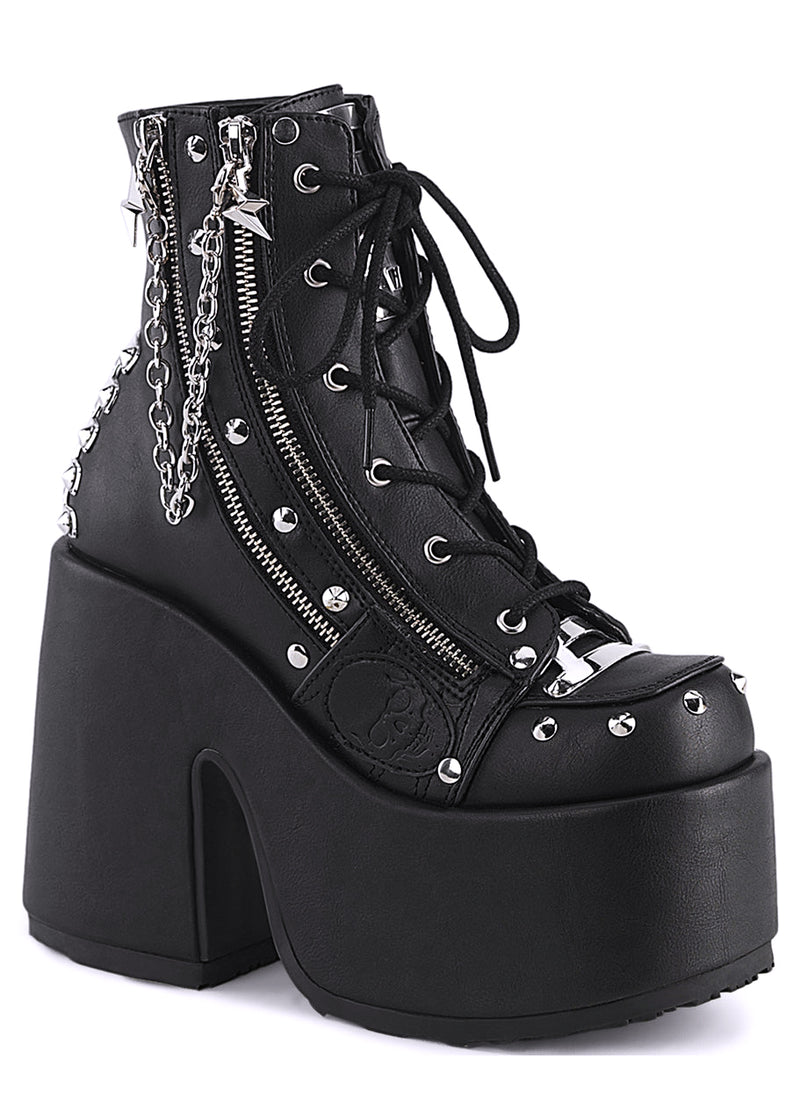 CAMEL 208 Punk Goth Black Platform Boots