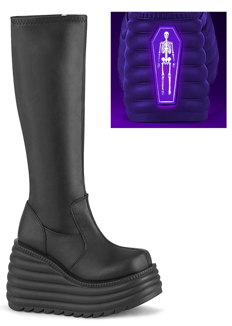 MORTE 300 Punk Goth Black Platform Boots