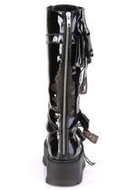 SLACKER 260 Cyberpunk Tech Patent Black Platform Boots