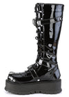 SLACKER 260 Cyberpunk Tech Patent Black Platform Boots