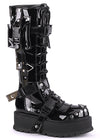 SLACKER 260 Cyberpunk Tech Patent Black Platform Boots