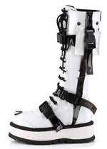 SLACKER 260 Cyberpunk Tech Patent White Platform Boots