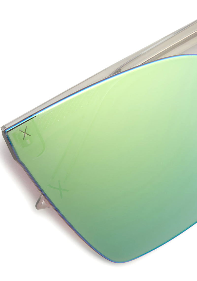 Glendale Sunglasses in Crystal Clear Cyan Mirror