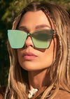 Glendale Sunglasses in Crystal Clear Cyan Mirror