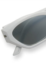 Sawtelle Polarized Sunglasses in Glossy White Silver Mirror