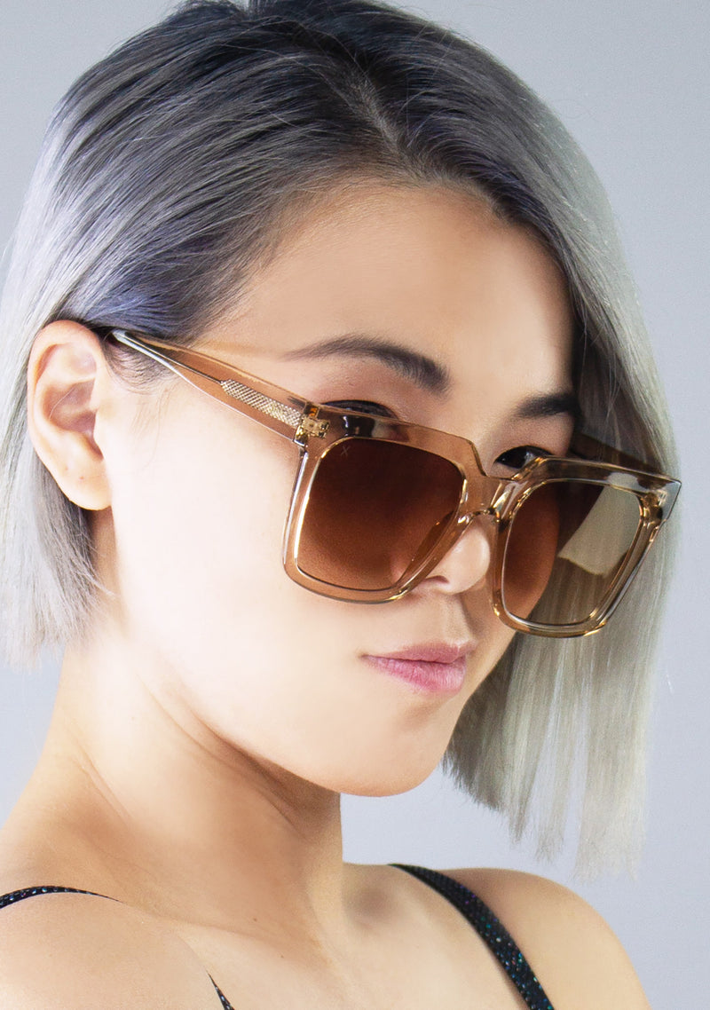 Topanga Sunglasses in Translucent Light Brown/ Light Brown Gradient Flash