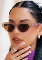 X Les Do Makeup Last Call Polarized Sunglasses in Milky Nude/Brown Gold Flash