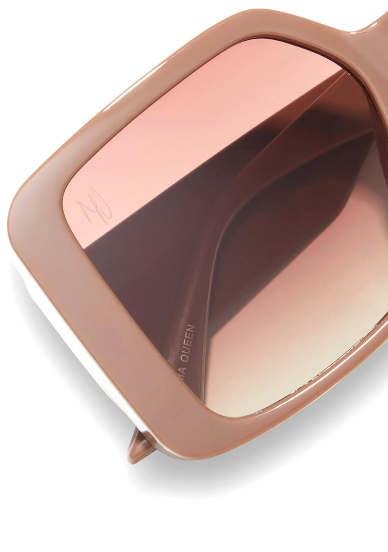 X Mikayla Jane Drama Queen Polarized Sunglasses in Shiny Cool Brown/Brown Gradient
