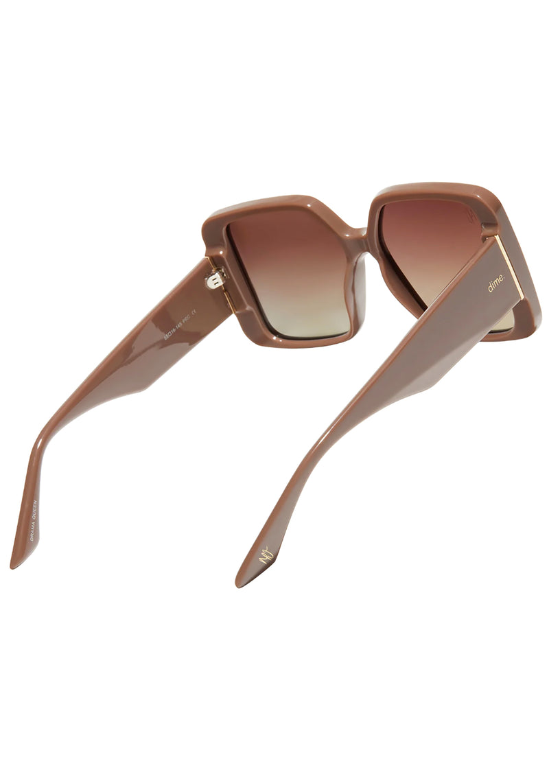 X Mikayla Jane Drama Queen Polarized Sunglasses in Shiny Cool Brown/Brown Gradient