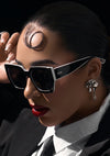 X Rissa G She's a 10 Polarized Sunglasses in Black White Smoke
