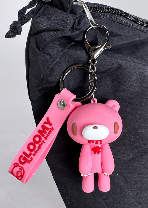 Gloomy Bear Bloody Bear 3D Silicon Pink Figure Keychain