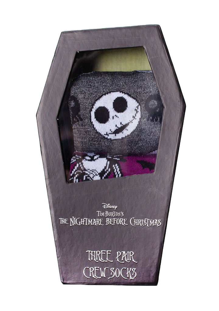 Disney Nightmare Before Christmas Coffin 3PK Sock Gift Box Set