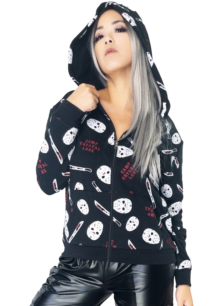 Friday the 13th Camp Crystal Lake Zip Up Hoodie