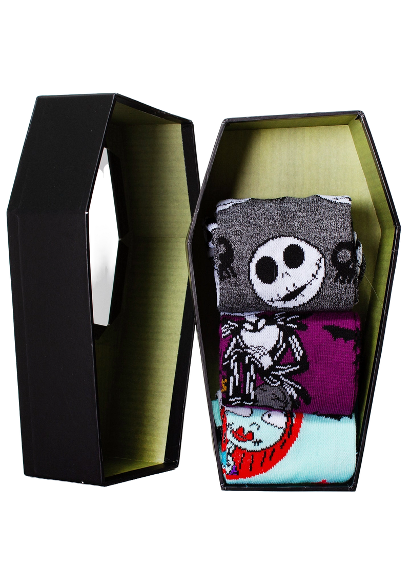 Disney Nightmare Before Christmas Coffin 3PK Sock Gift Box Set