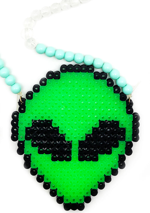 Alien Glow in the Dark Rave Kandi Necklace