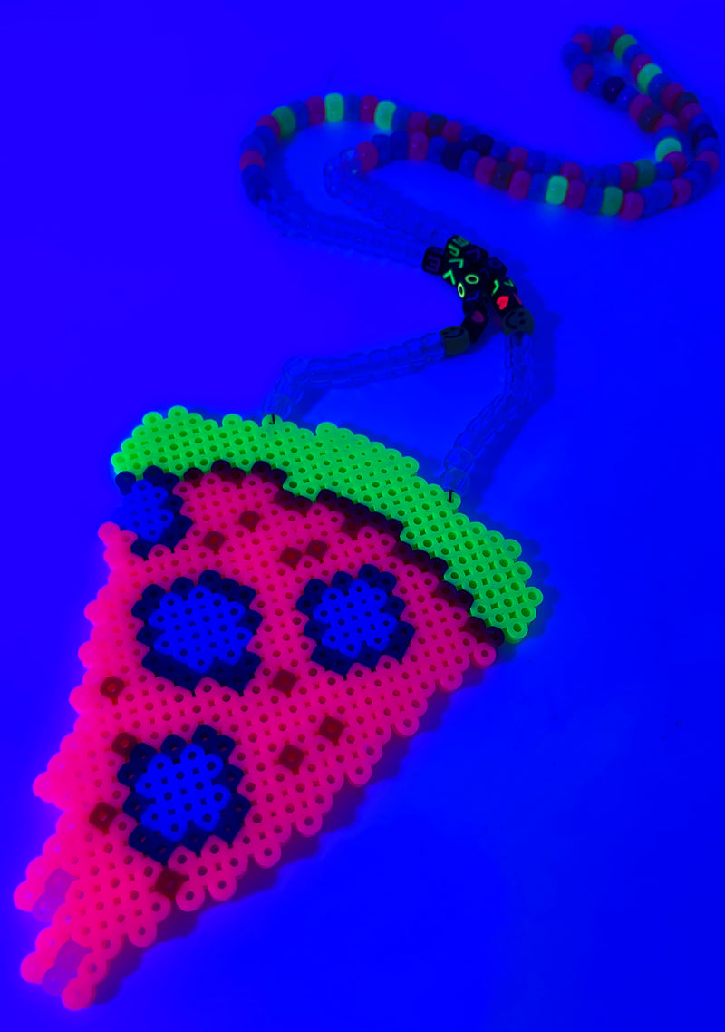 Happy Rainbow Flower Rave Kandi Necklace