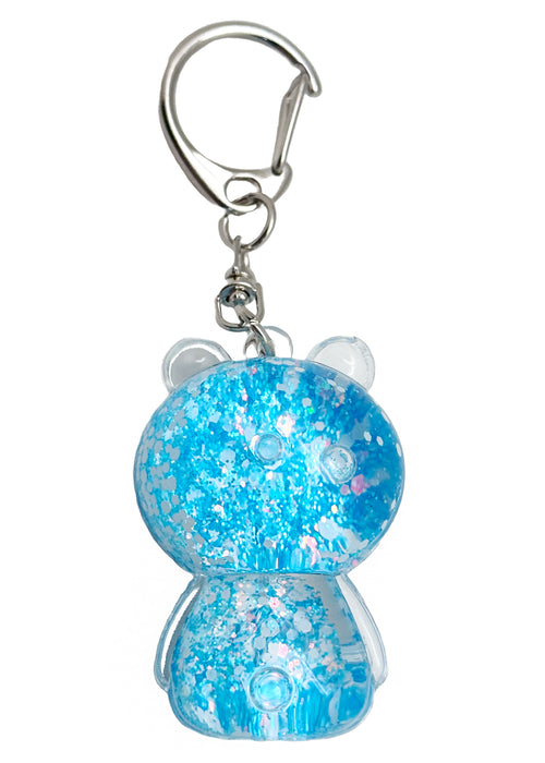 Kira Kira Bear Globe Blue Glitters Keychain