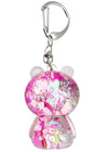 Kira Kira Bear Globe Pink Hearts Keychain