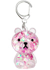 Kira Kira Bear Globe Pink Hearts Keychain