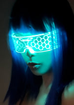 Hex Type LED Light Up Rave Glasses