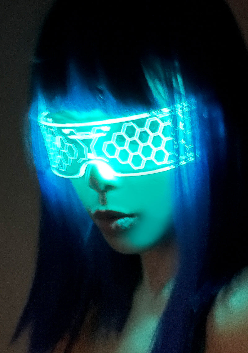 Shop LASR Hex Type LED Light Up Rave Glasses | LASR – LA Style Rush
