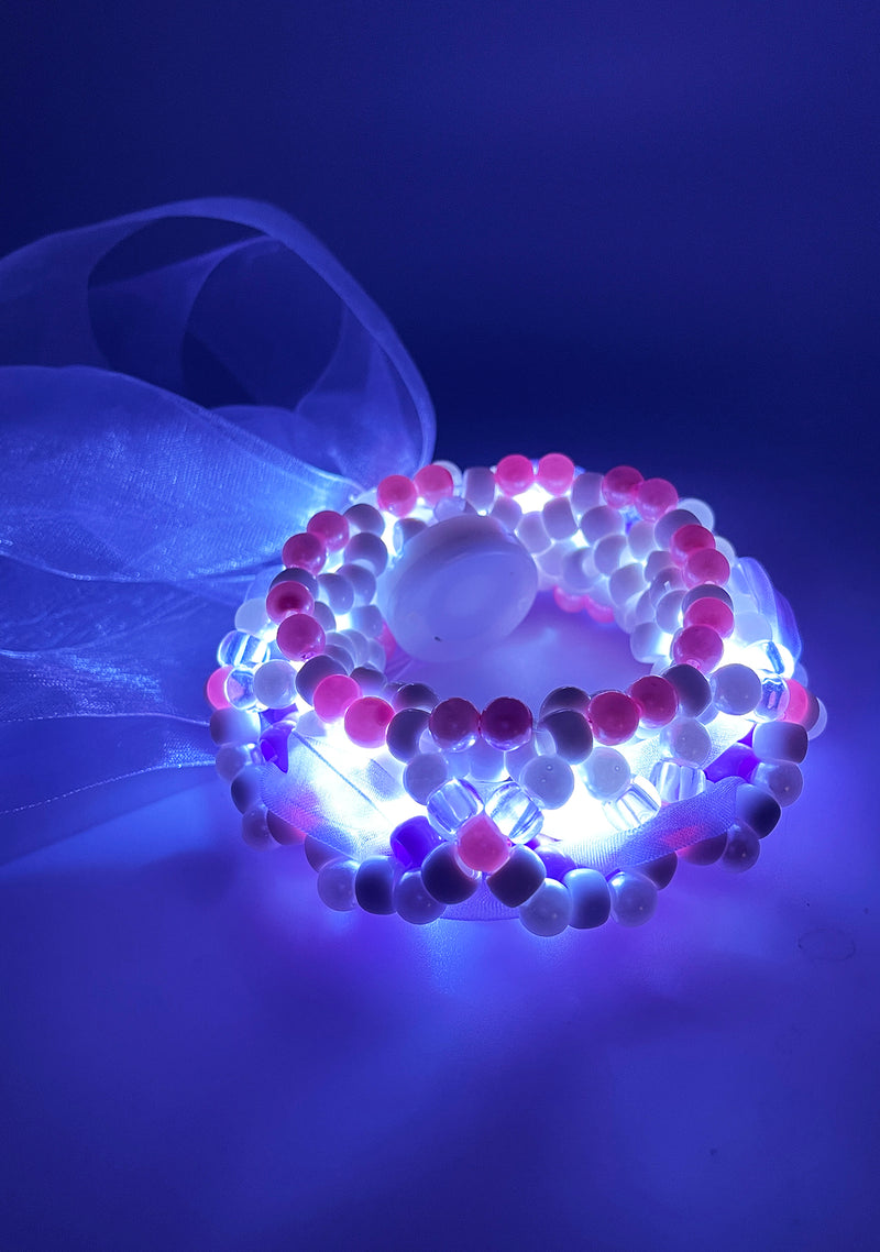 LASR Lavender Luminous Light Up Ribbon Rave Kandi Bracelet | LASR – LA ...